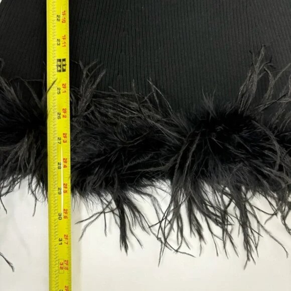 Lovers and Friends Ellerie Feather Knit Mini Dress in Black Size M - Picture 9 of 9